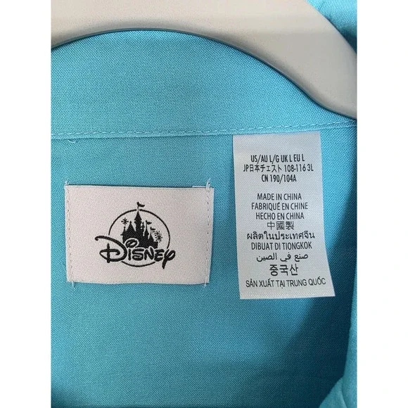 Disney Shirt Mens Large Mickey Minnie Hawaiian Sunset Beach Short Sleeve Button - Picture 2 of 13